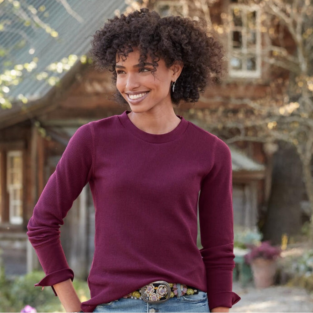Sundance NWOT  Plum Crewneck Thermal